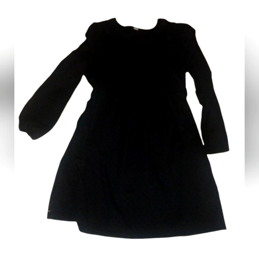 Old Navy Womens Black Eyelet Long Sleeve Peasant Dress Size L Tall